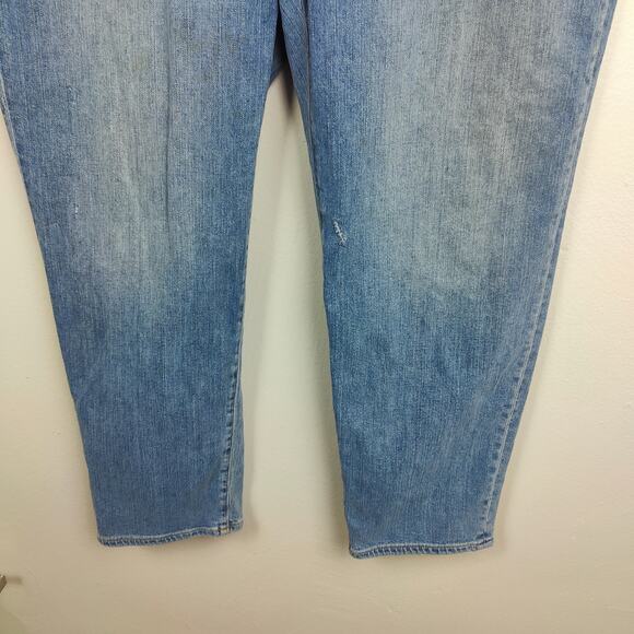 Madewell Classic Straight Jeans Women 35 Corson Medium Wash Distressed Plus Size - Picture 5 of 13